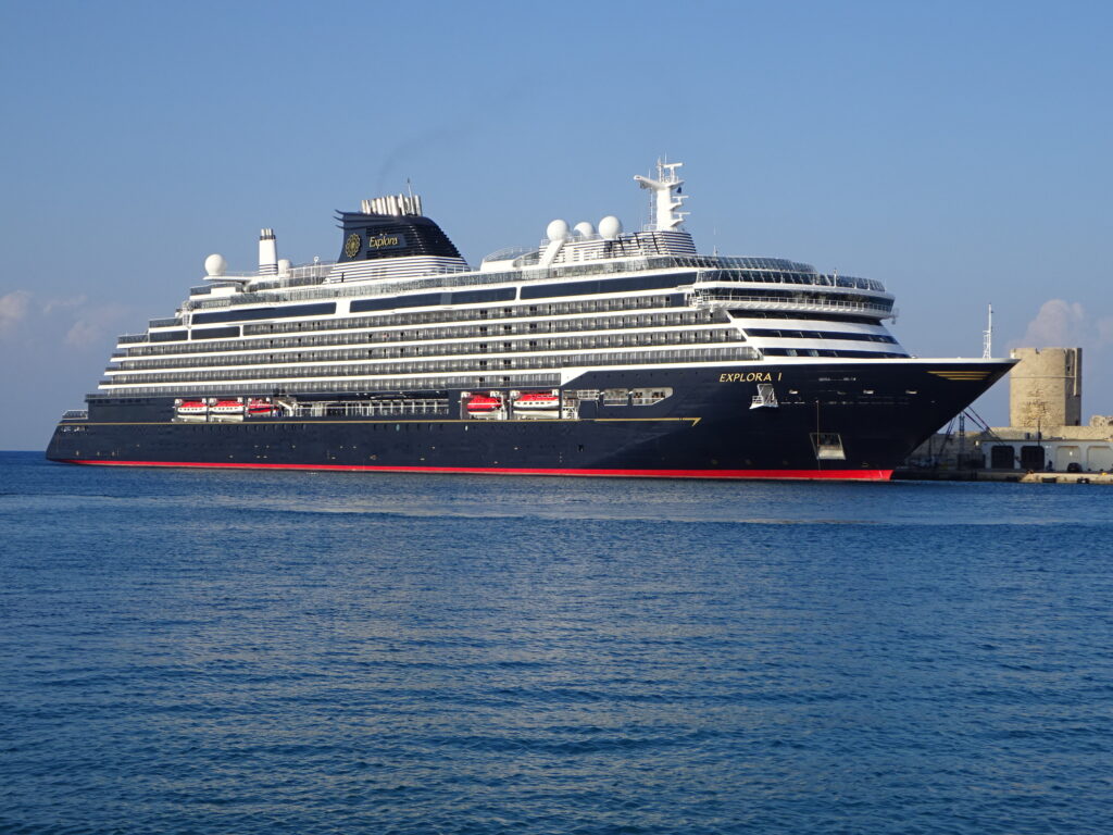 explora i moored at quay in port of rhodes 27 august 2024