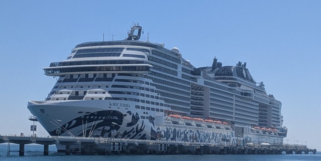 msc euribia docked at sir bani yas cruise port abu dhabi