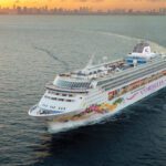 Cordelia Cruises ship sunset