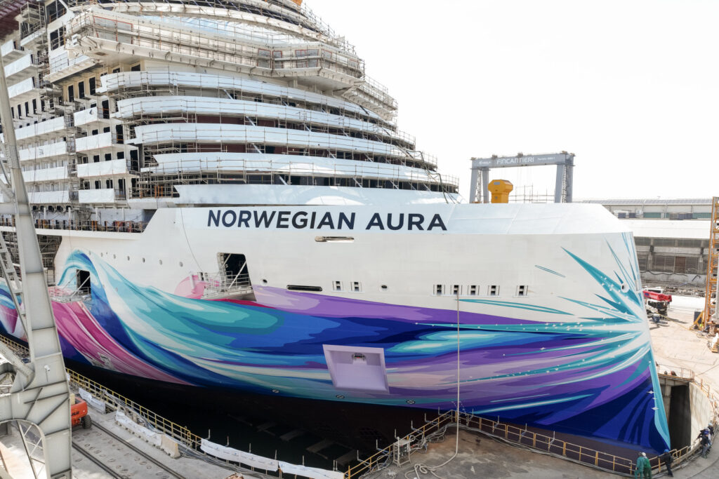 Norwegian Aura float out in Italy