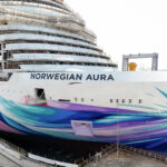 Norwegian Aura float out in Italy