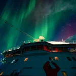 Hurtigruten ship sailing through Alta, Norway