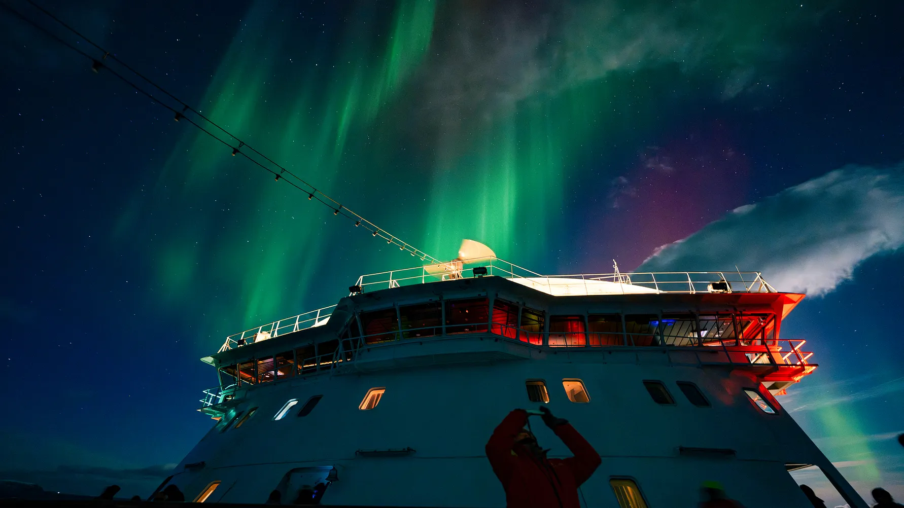 Hurtigruten ship sailing through Alta, Norway