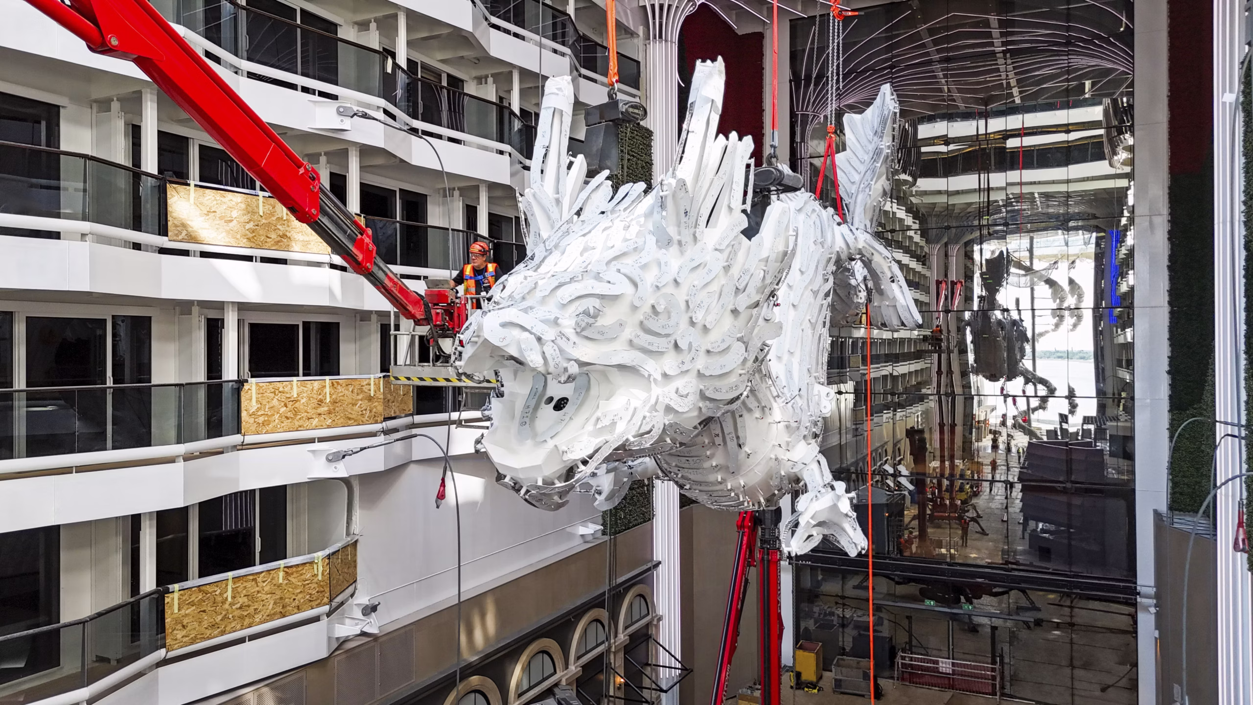 MSC World Asia Dragon Sculpture Installation