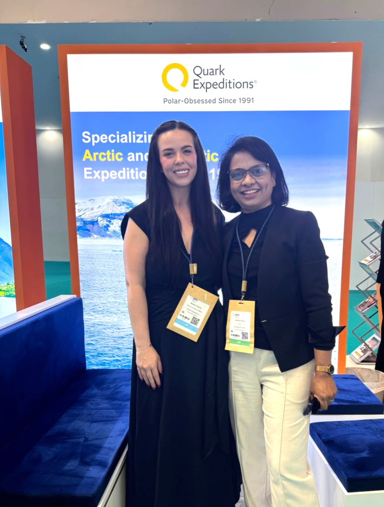 Quark Expeditions' Becky Francis with Lakshmi Durai of CruiseXplore