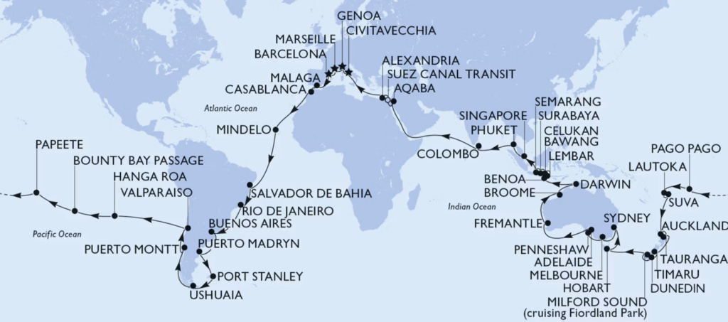MSC Cruises World Voyage 2029