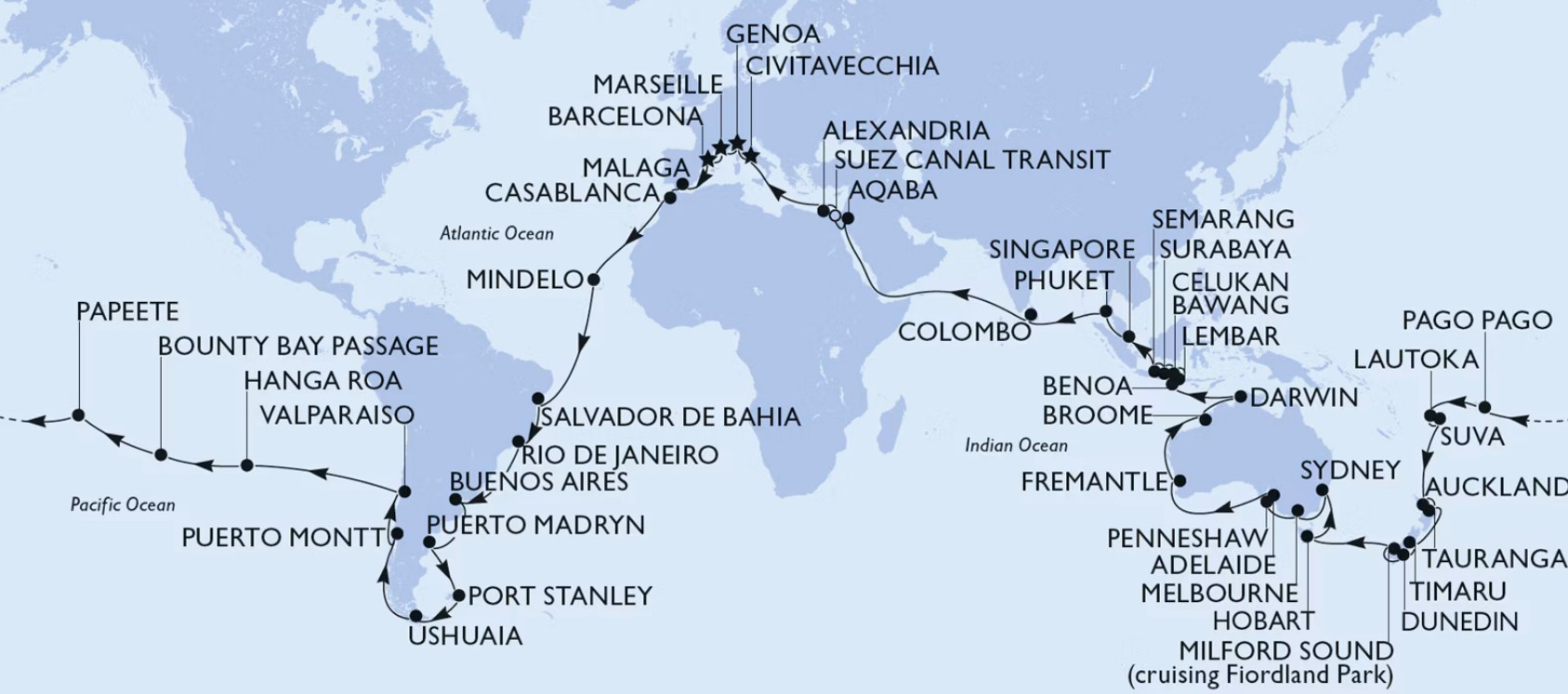 MSC Cruises World Voyage 2029